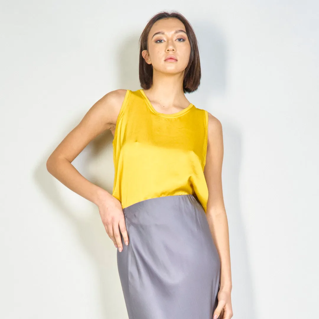 Flowing satin sleeveless top wholesale