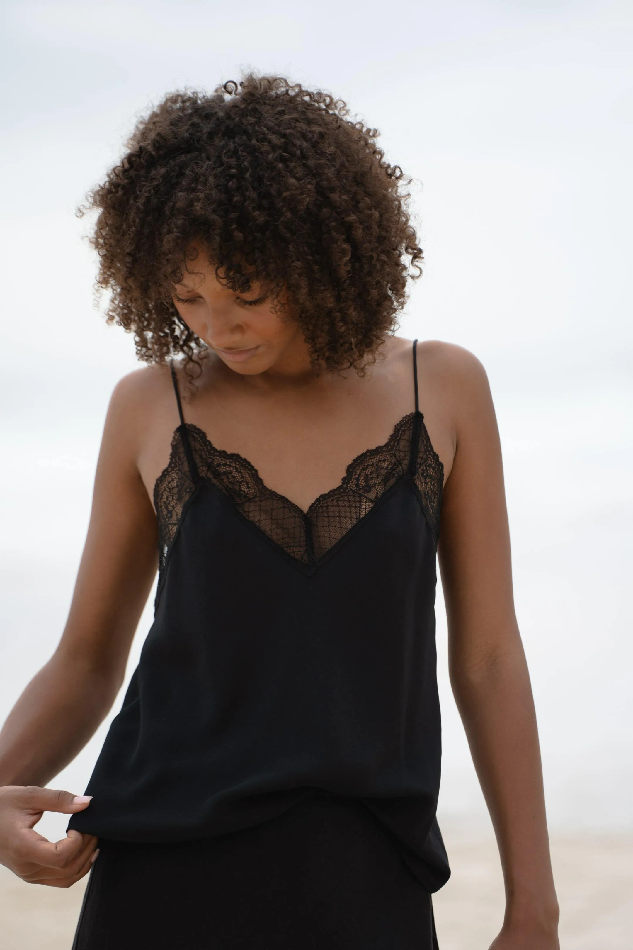 FRANKIE BLACK SILK CAMI