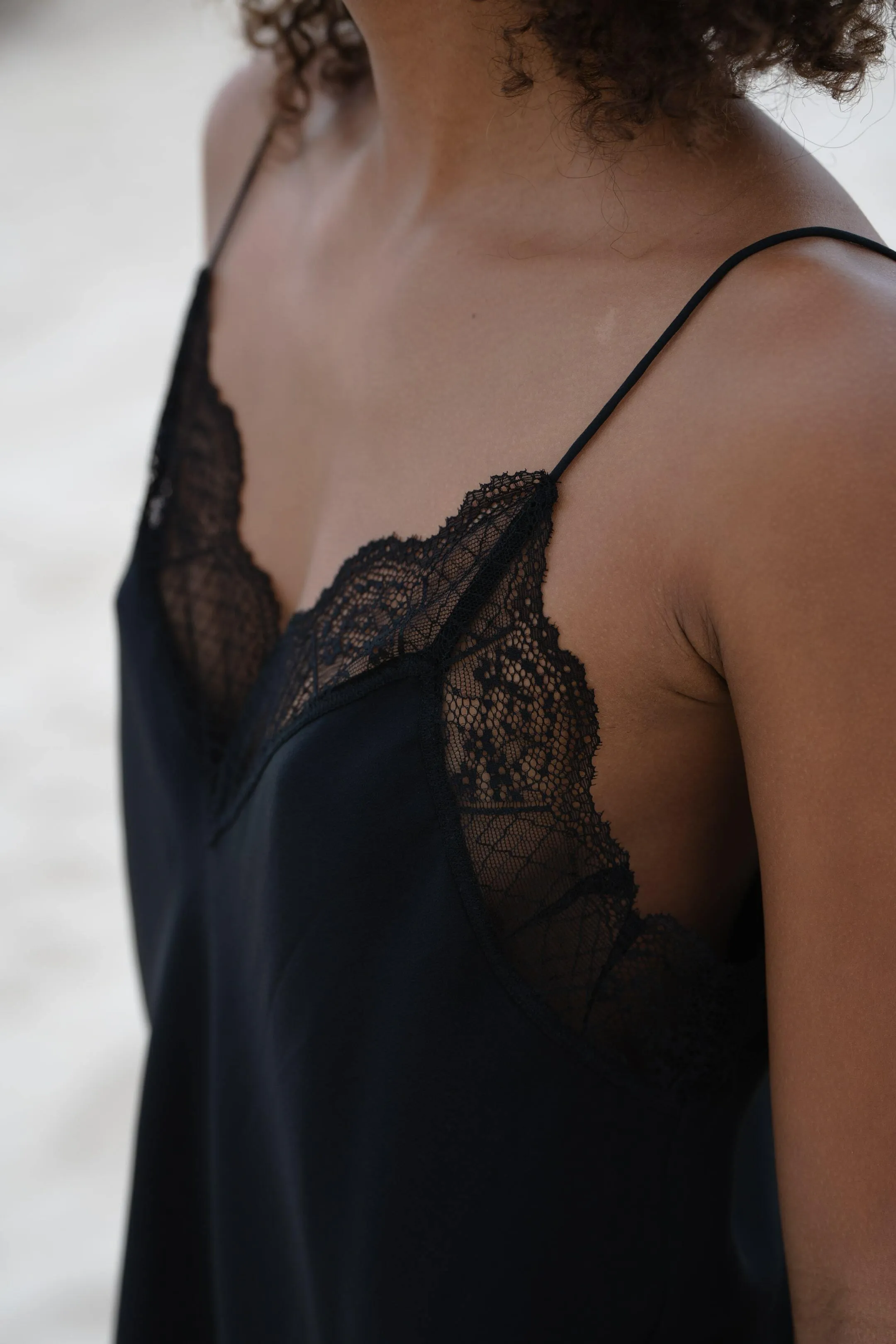 FRANKIE BLACK SILK CAMI