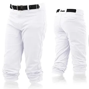 Franklin Sports Youth Baseball   Softball Pants - Knee High White Baseball Pants for Kids - Boys   Girls Knicker Style with Belt Loop - White - Extra Large