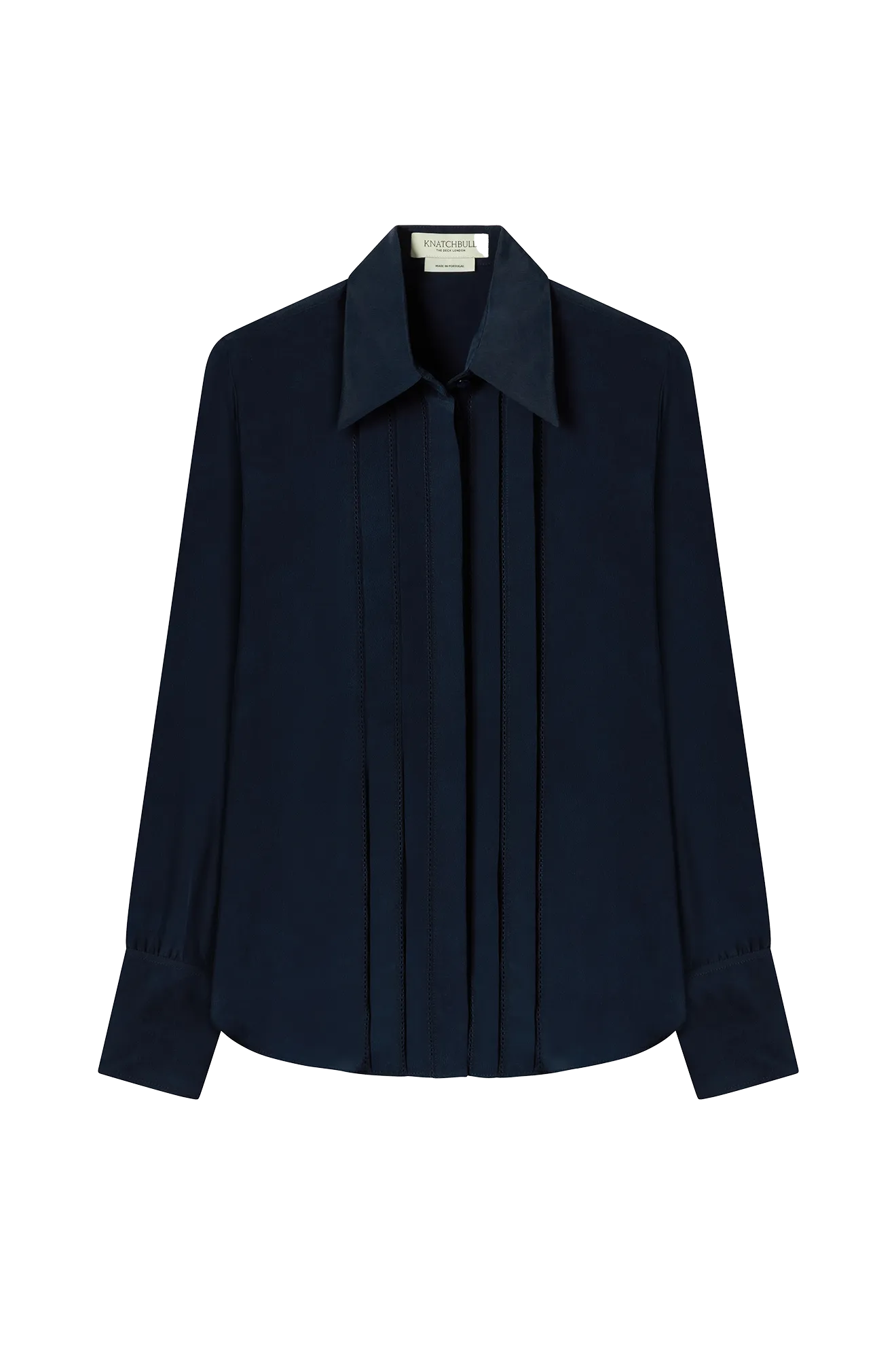 Front Pleat Blouse in Sandwashed Silk Crepe De Chine
