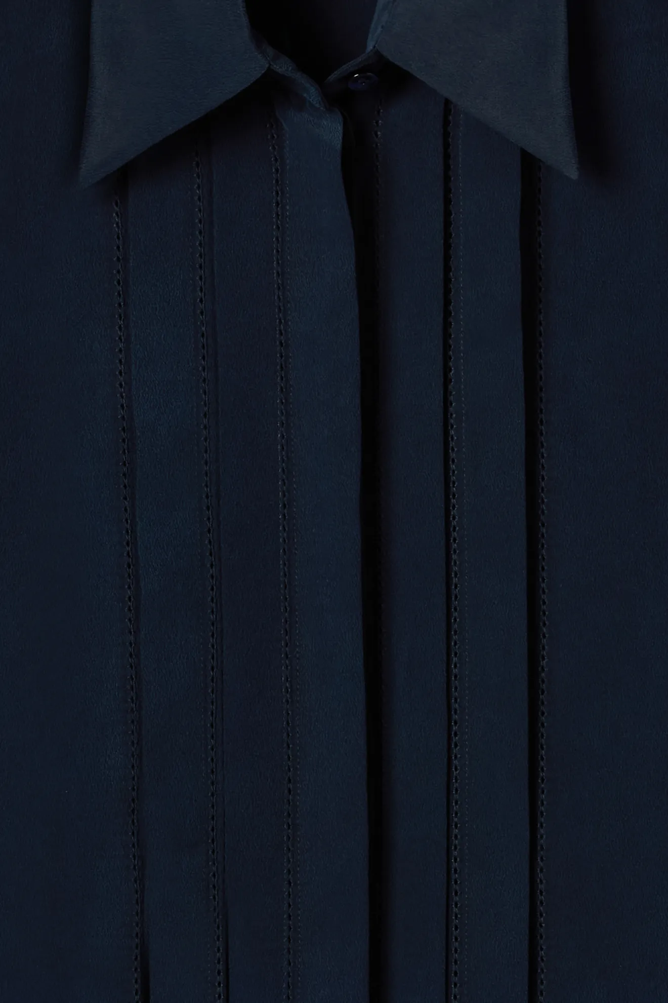 Front Pleat Blouse in Sandwashed Silk Crepe De Chine