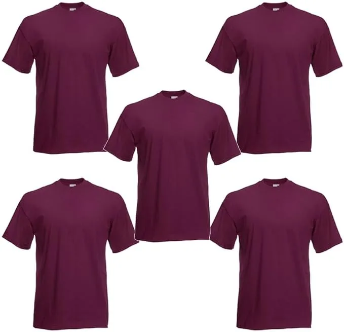 Fruit of the Loom Men's Original T-Shirt (Burgundy) (Pack of 5)