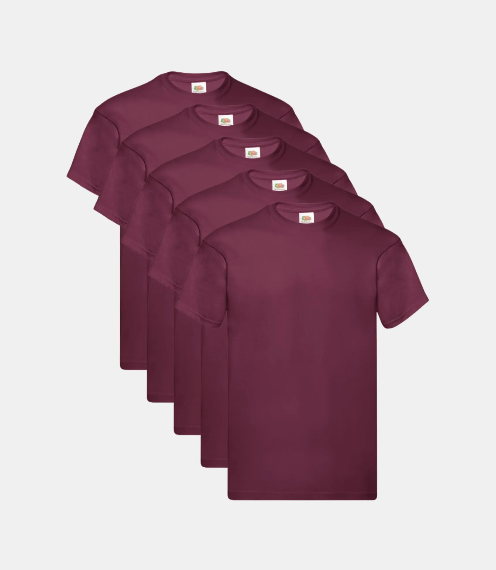 Fruit of the Loom Men's Original T-Shirt (Burgundy) (Pack of 5)