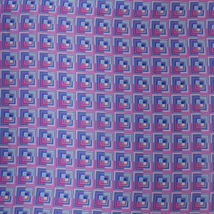 Fuchsia and Blue Modern Squares Printed Silk Charmeuse Fabric