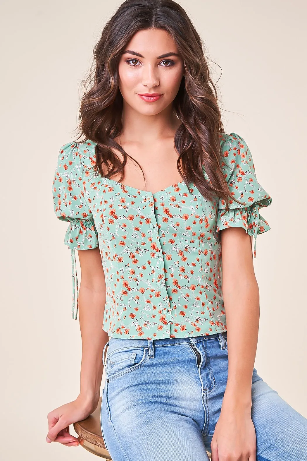 Full Bloom Floral Button Up Blouse