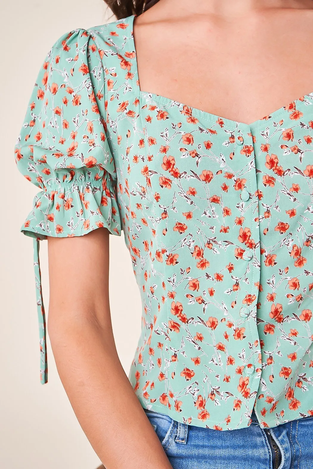 Full Bloom Floral Button Up Blouse