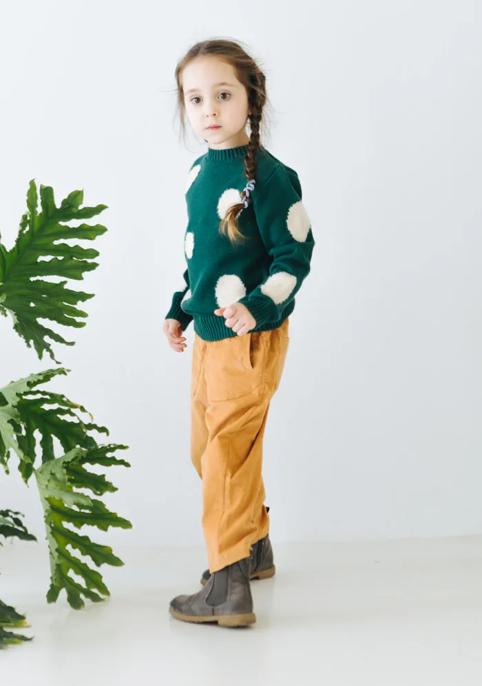 Girls Yellow Casual Corduroy Pants