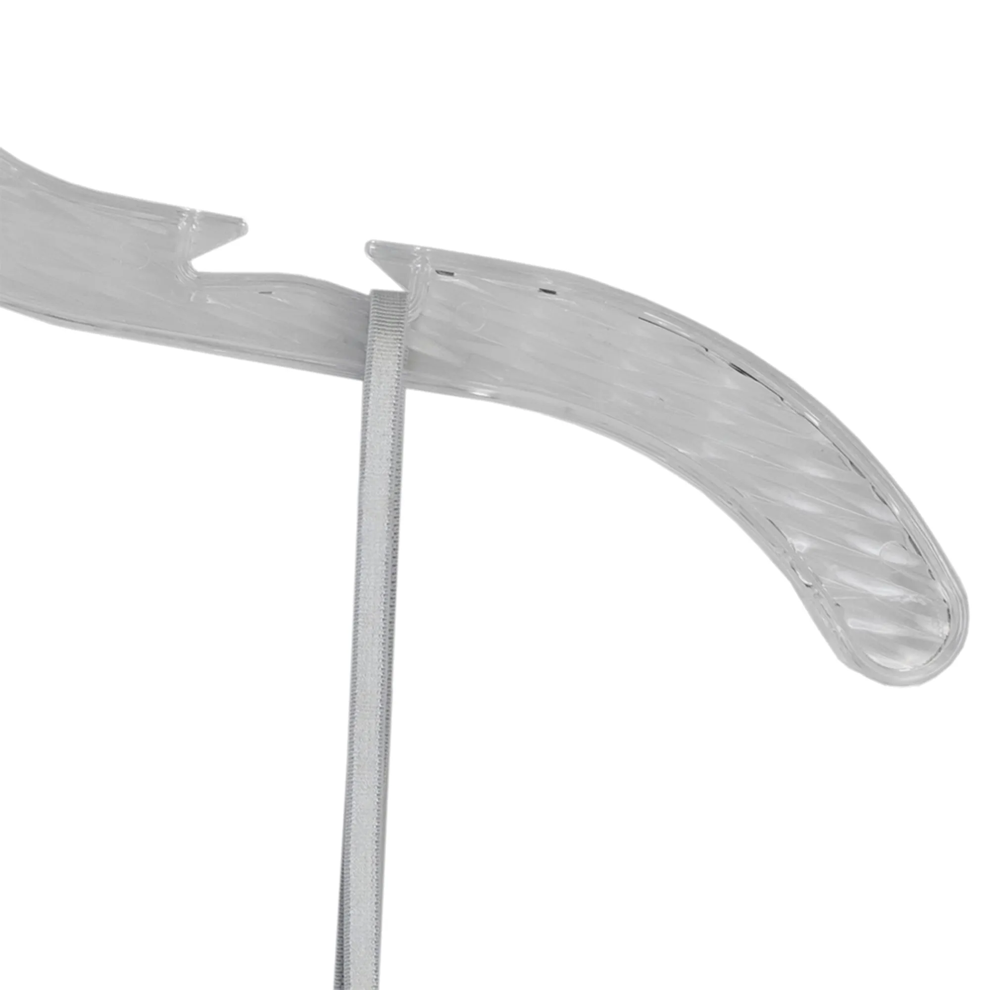 Graceful Curve Crystal Plastic Hanger, (Pack of 5), Clear