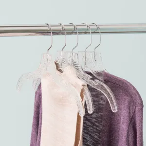 Graceful Curve Crystal Plastic Hanger, (Pack of 5), Clear