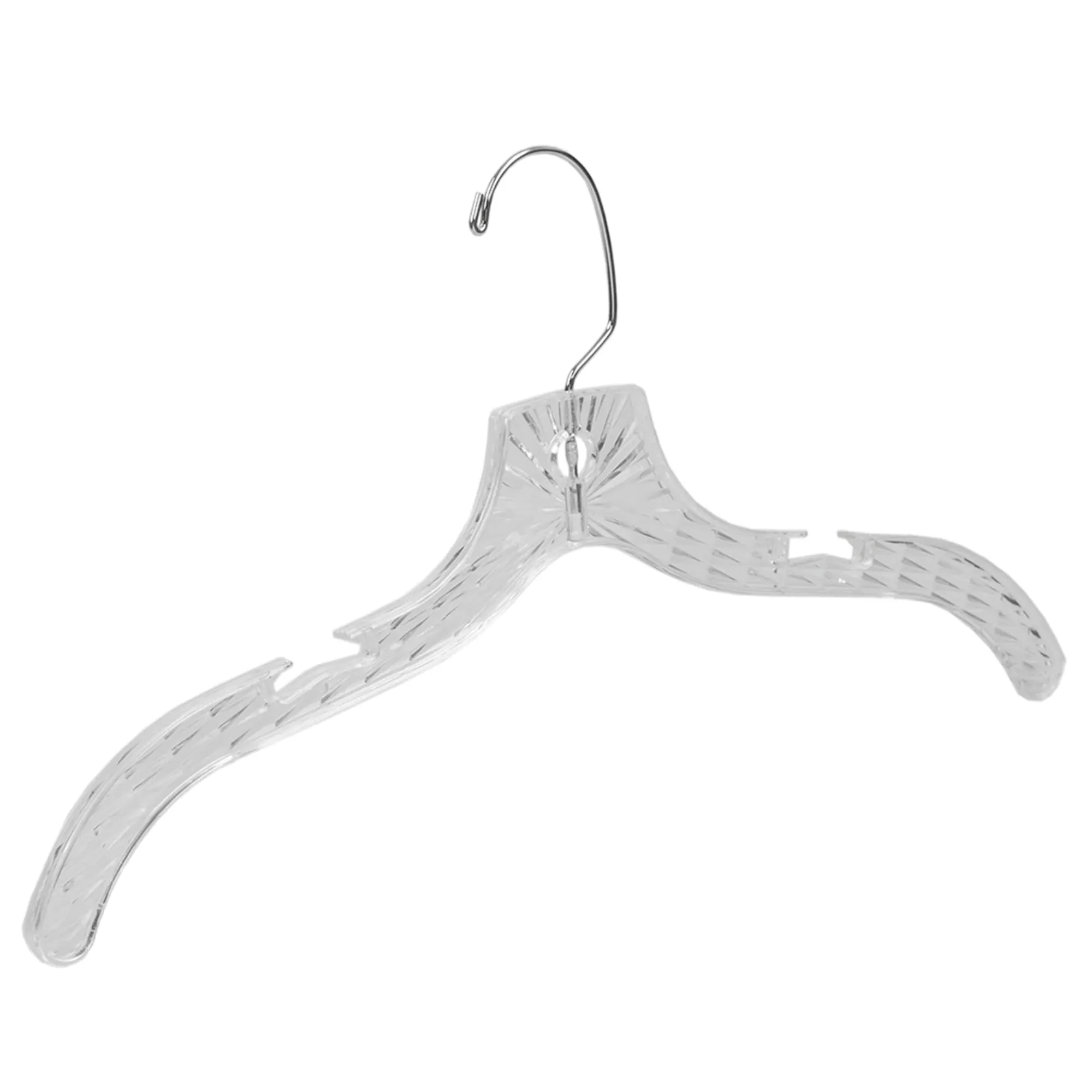 Graceful Curve Crystal Plastic Hanger, (Pack of 5), Clear