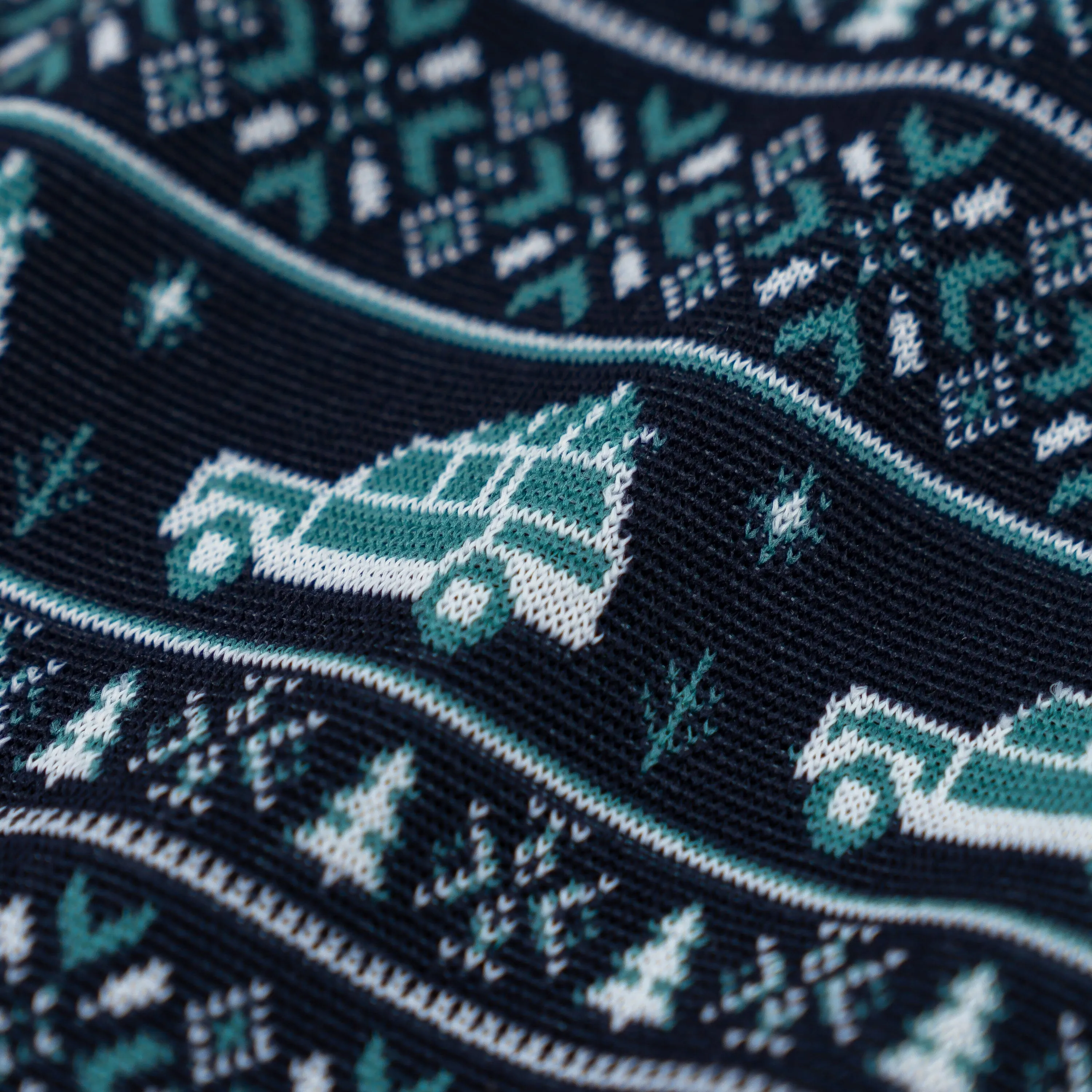 Griswold Jacquard Performance Q-Zip | The Griswold - Fleet Navy/Leaf Green