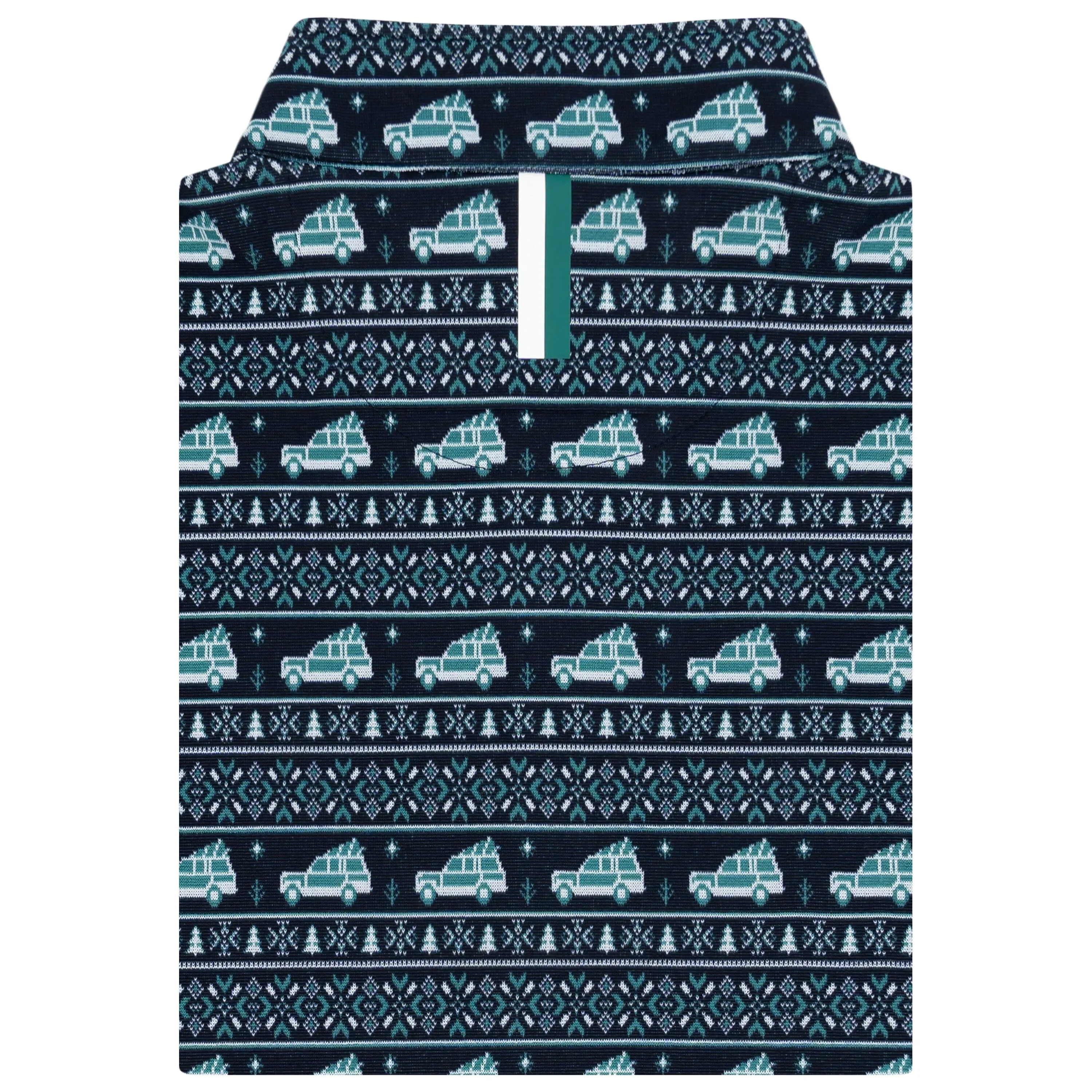 Griswold Jacquard Performance Q-Zip | The Griswold - Fleet Navy/Leaf Green