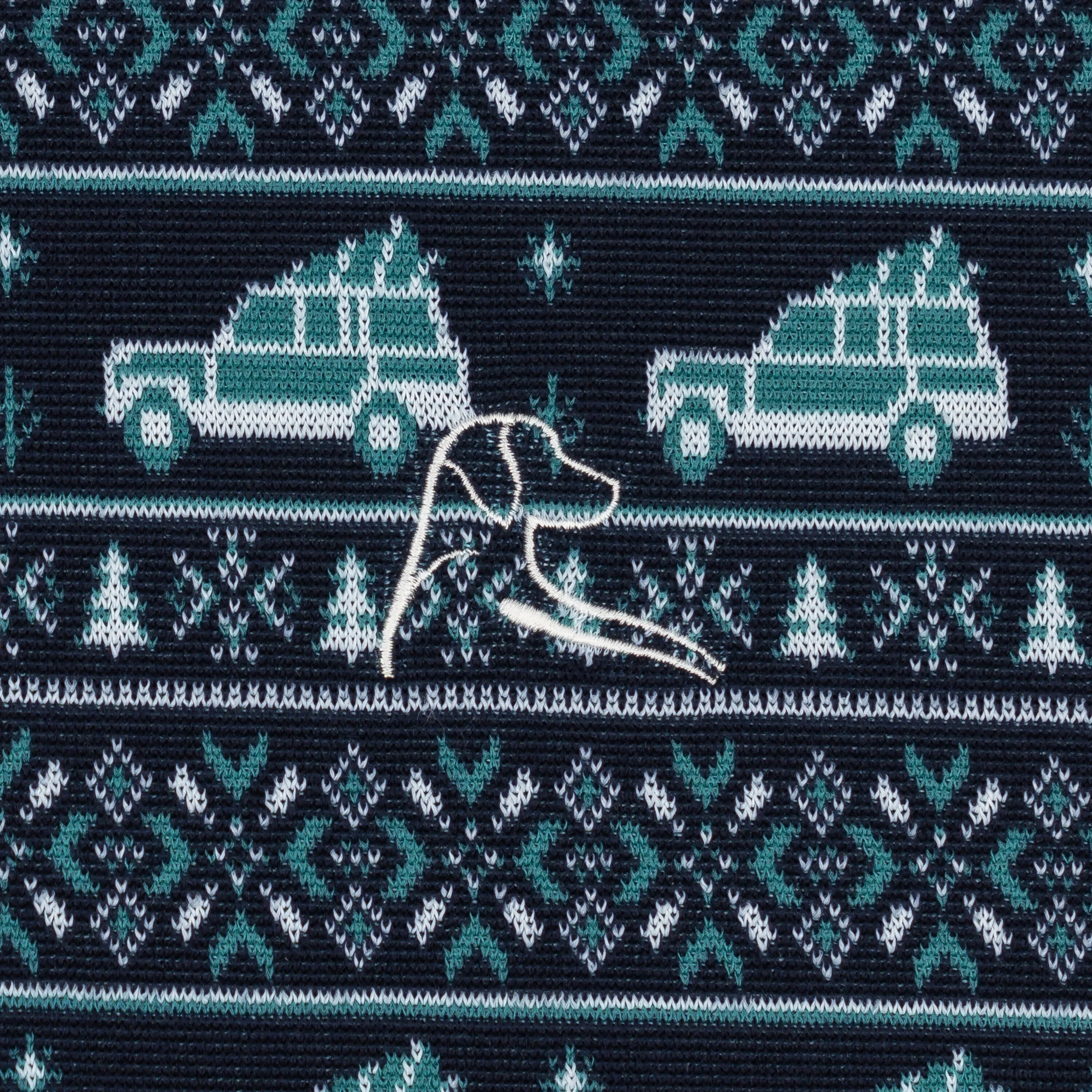 Griswold Jacquard Performance Q-Zip | The Griswold - Fleet Navy/Leaf Green