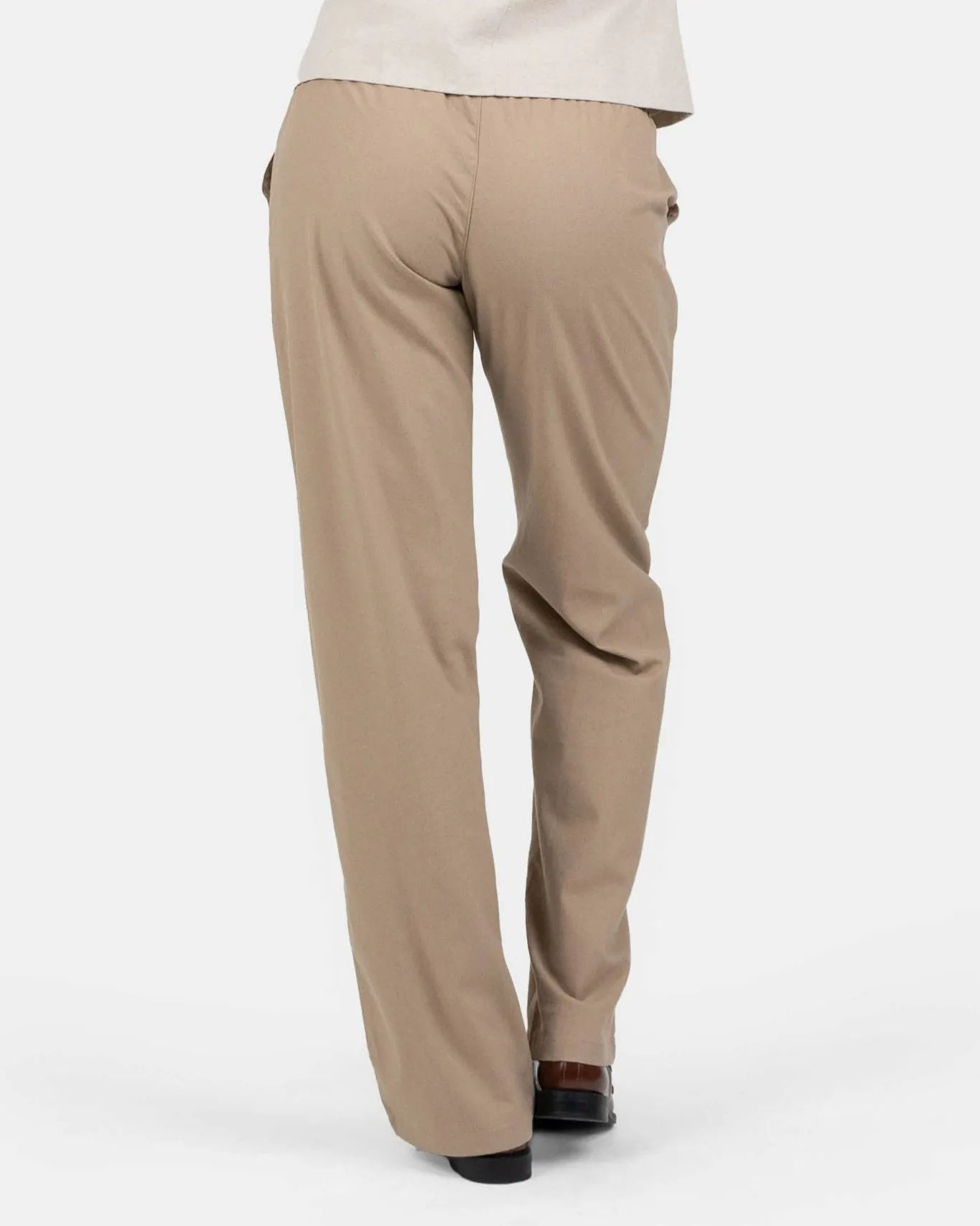 Heavyweight Linen Pants Low Waist Mocha