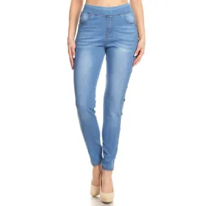 High Waist Blue Vintage Skinny Pants