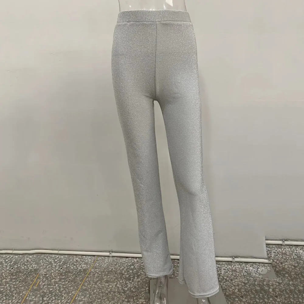 High Waist Stretch Bodycon Polyester Pants