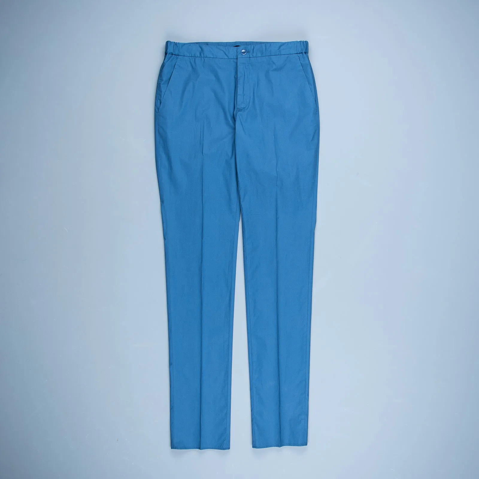 Incotex Model 64 Popelino Drawstring Pants Blu Medio