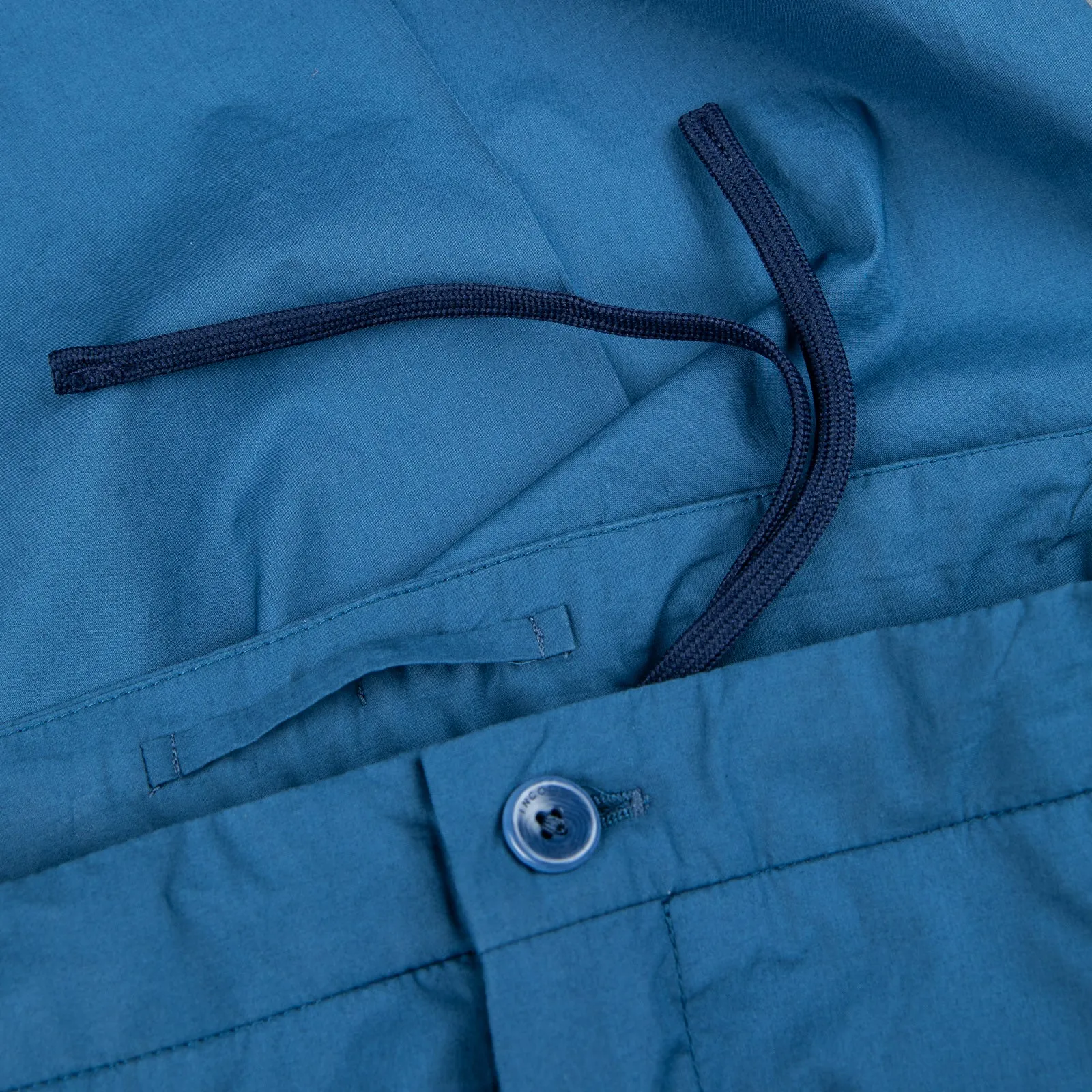 Incotex Model 64 Popelino Drawstring Pants Blu Medio
