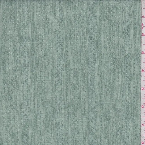 Jade Embroidered Deco Stripe Jersey Knit Fabric