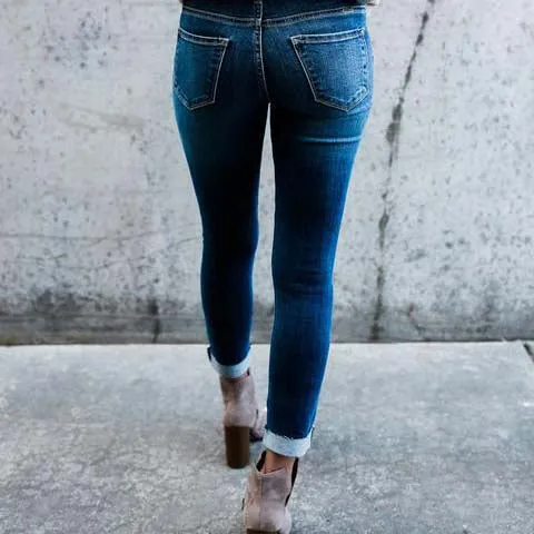 Jeans Skinny Slim-Fit Ripped Pants With Holes