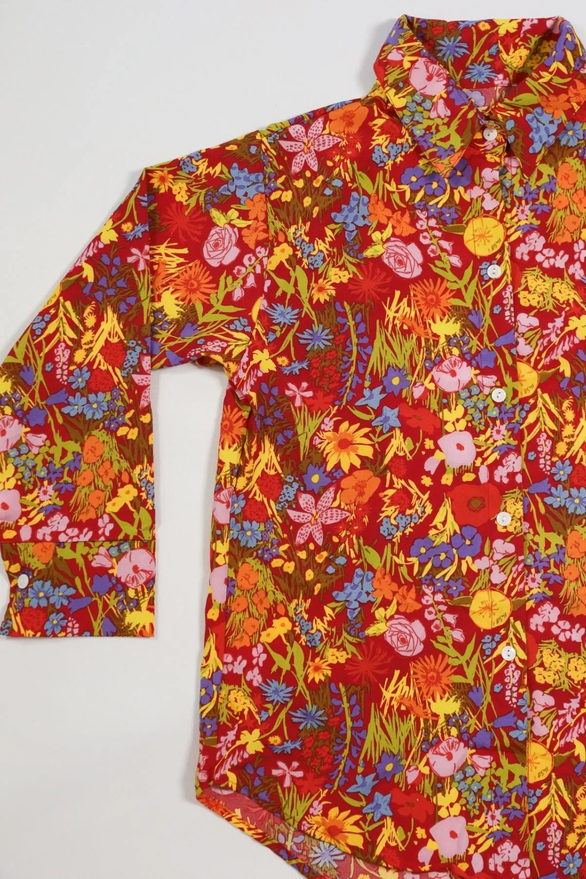 KIMBERLY Floral Button-down Shirt (Red)