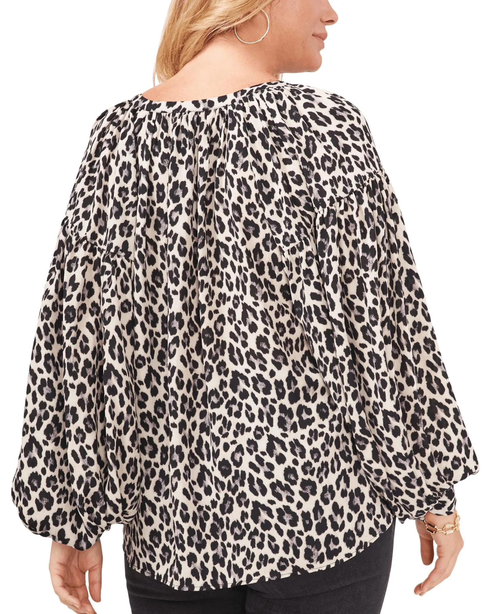 Kinsley Split Neck Blouse | DARK PEWTER