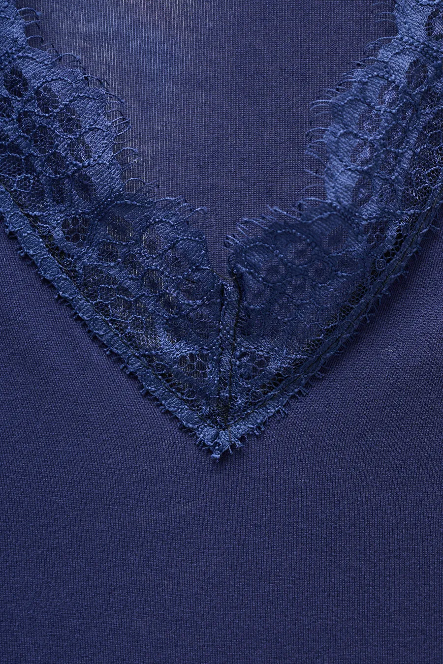Lace-trimmed long-sleeve v-neck top wholesale