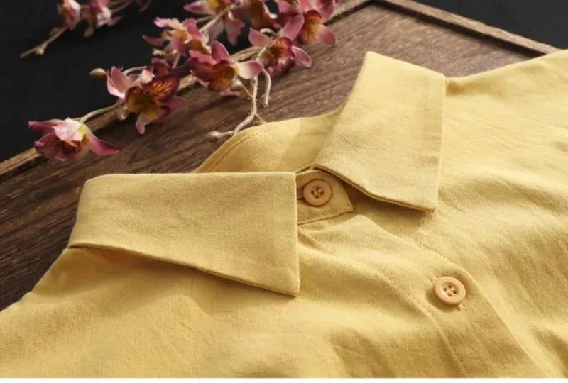 Long Shirts Lady Loose Breathable Midi Shirt and Blouse