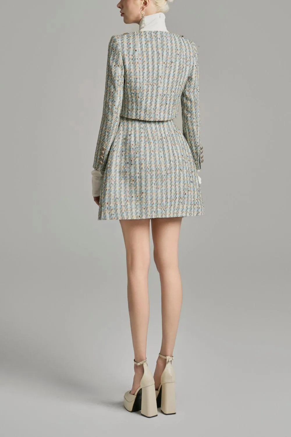 Loretta Bodycon Pleated Neck Wool Top