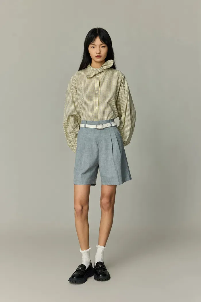 Lorna Plaid Blouse in Tencel-Cotton