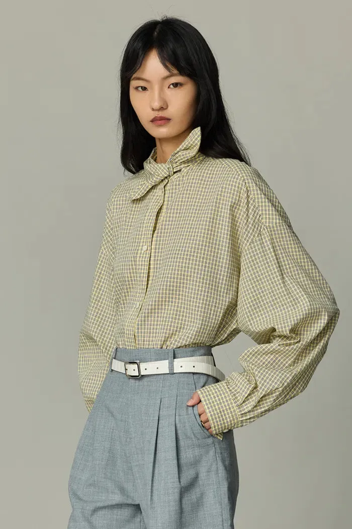 Lorna Plaid Blouse in Tencel-Cotton