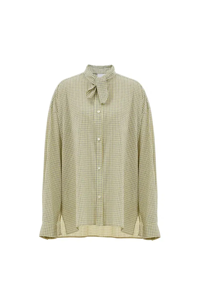Lorna Plaid Blouse in Tencel-Cotton