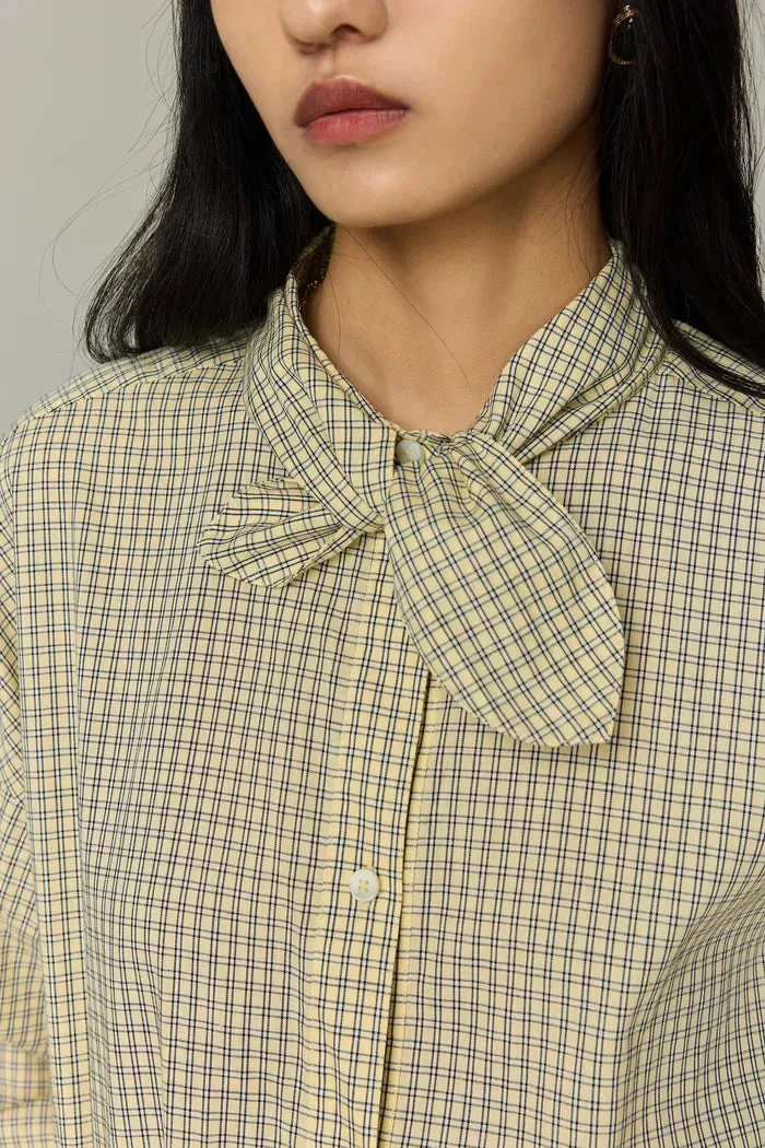 Lorna Plaid Blouse in Tencel-Cotton