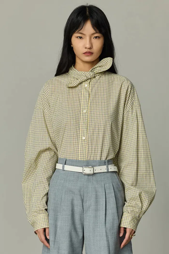 Lorna Plaid Blouse in Tencel-Cotton