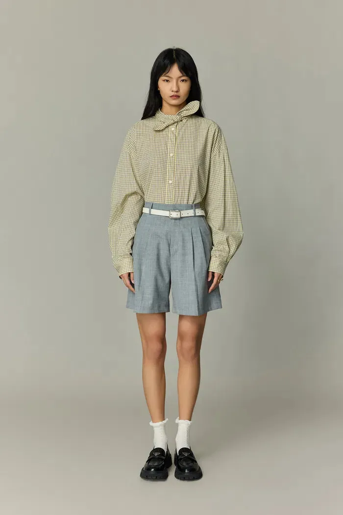 Lorna Plaid Blouse in Tencel-Cotton