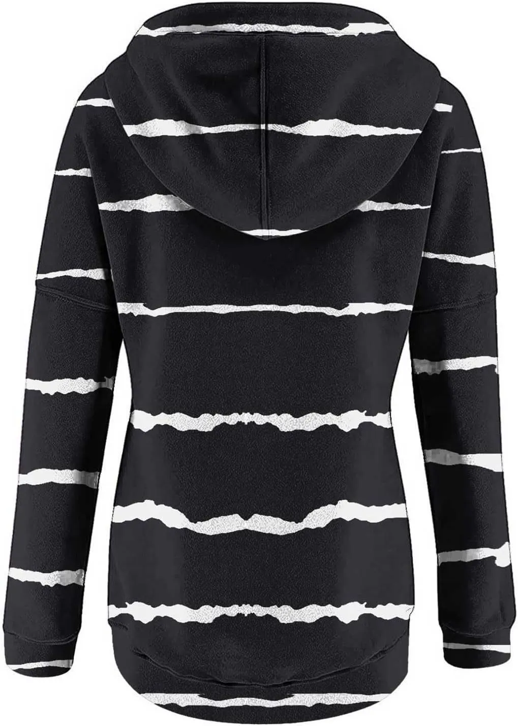 LRMQS Womens Hoodies Pullover Trendy Button Drawstring Hooded Striped Sweatshirt Loose Fit Fall Fashion 2024 Casual Pullover