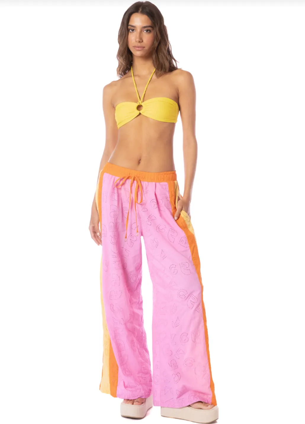 MAAJI Bright Pink Pintuck Pants