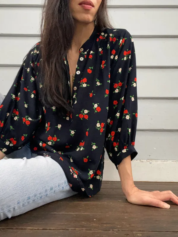 Marlow Black Floral Long Sleeved Top