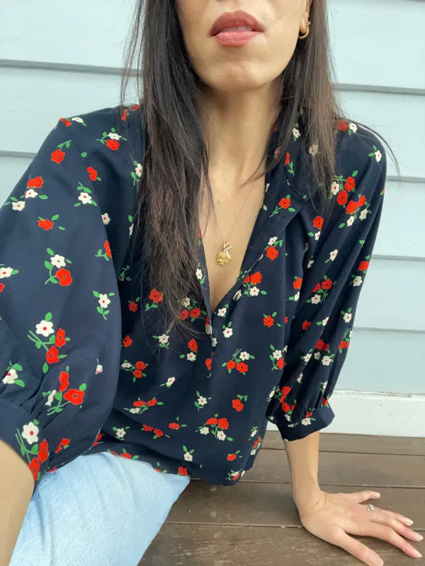 Marlow Black Floral Long Sleeved Top