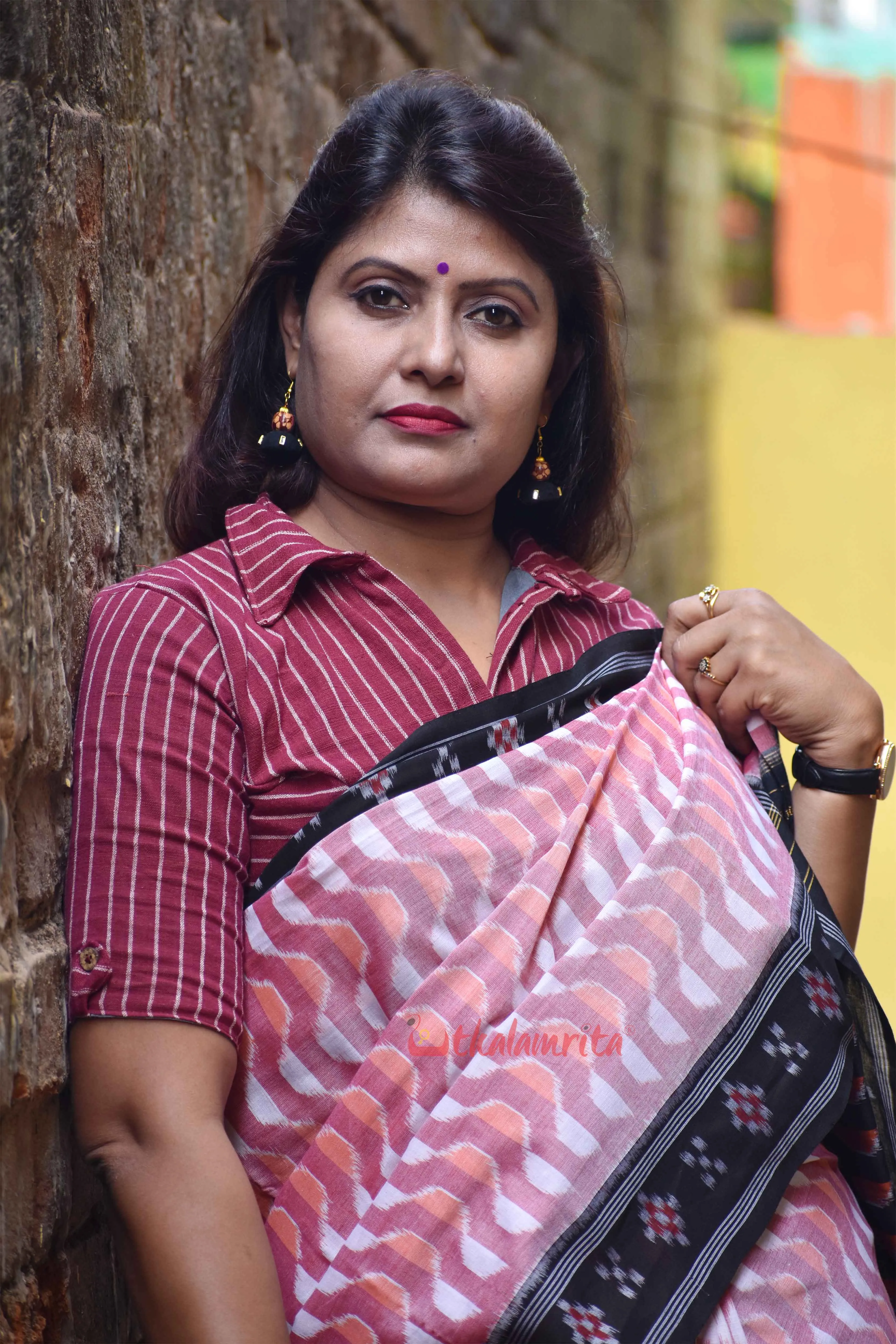 Maroon Striped Kotpad (Blouse)