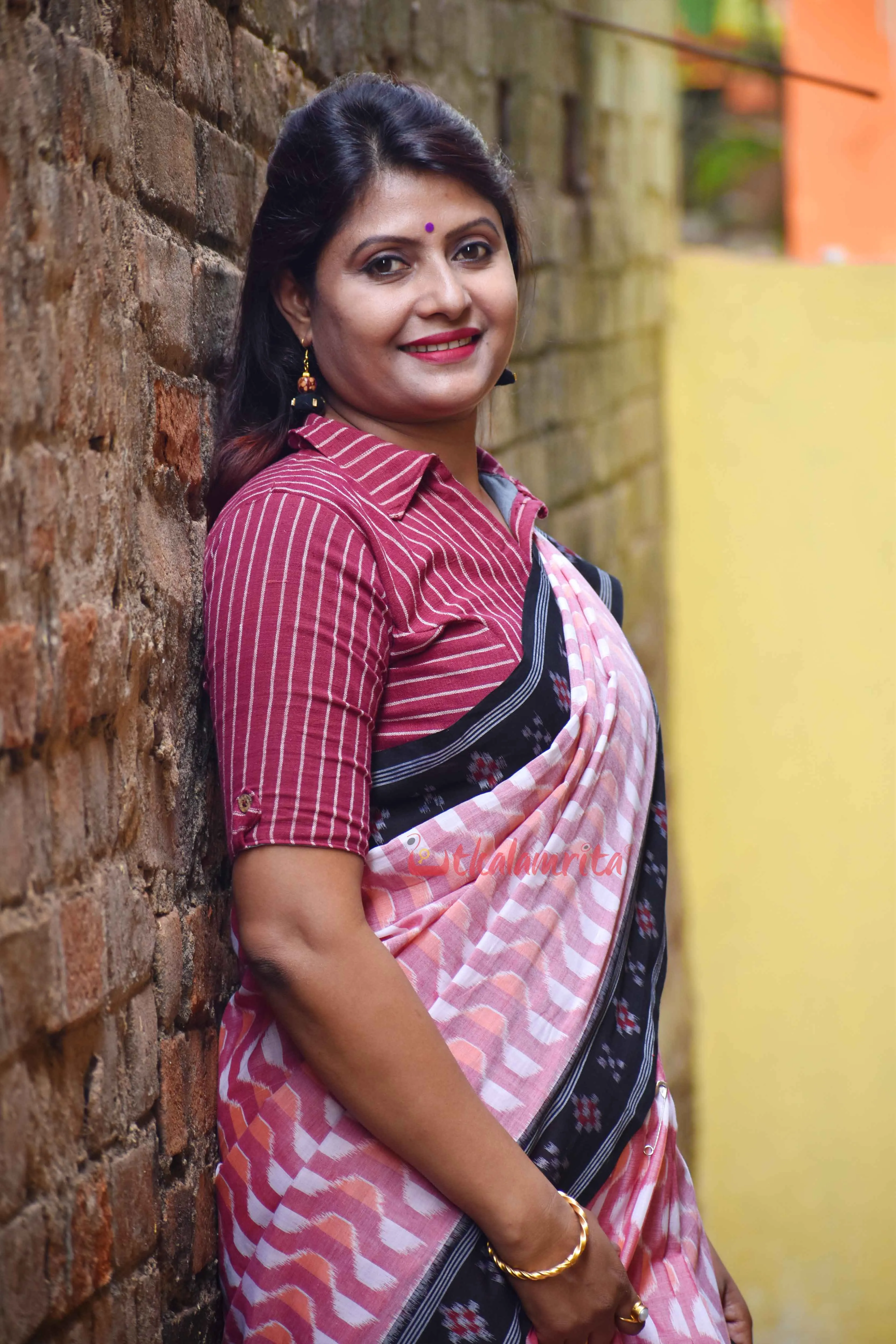 Maroon Striped Kotpad (Blouse)