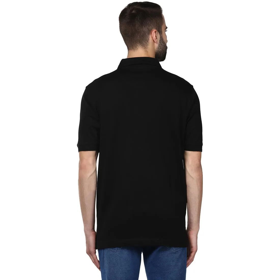 Men Black Classic Fit Solid Cotton Full Sleeve Shirts