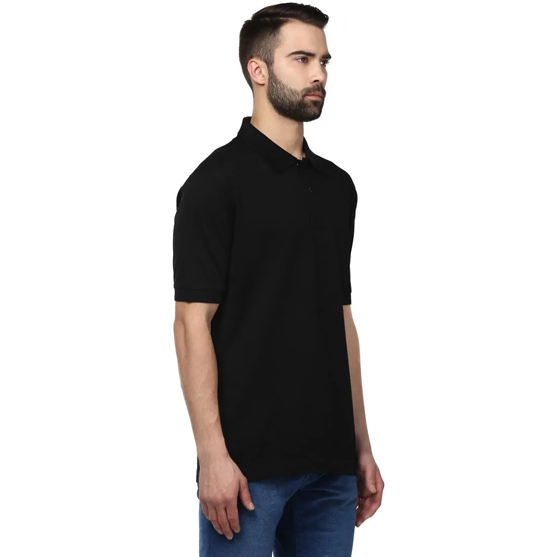 Men Black Classic Fit Solid Cotton Full Sleeve Shirts