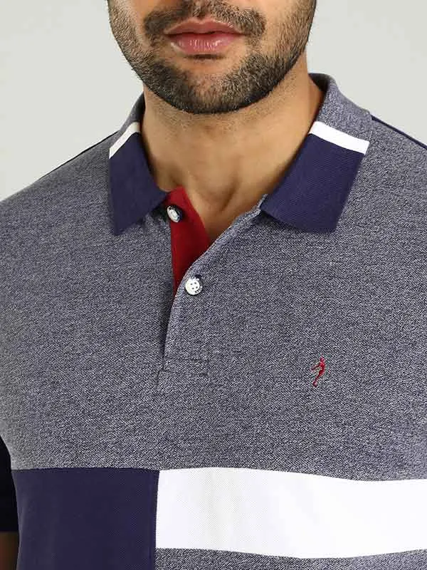 Men Color Block Polo T-Shirt