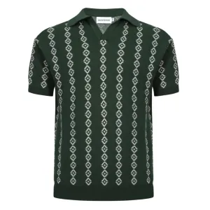 Men's Dark Green Knit Polo Shirts