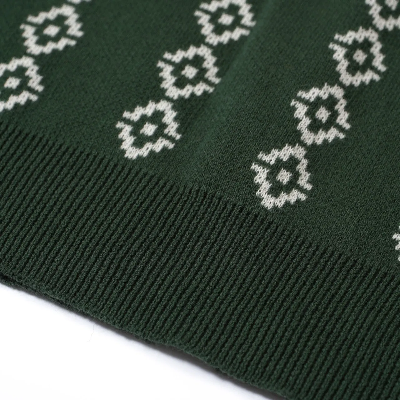 Men's Dark Green Knit Polo Shirts