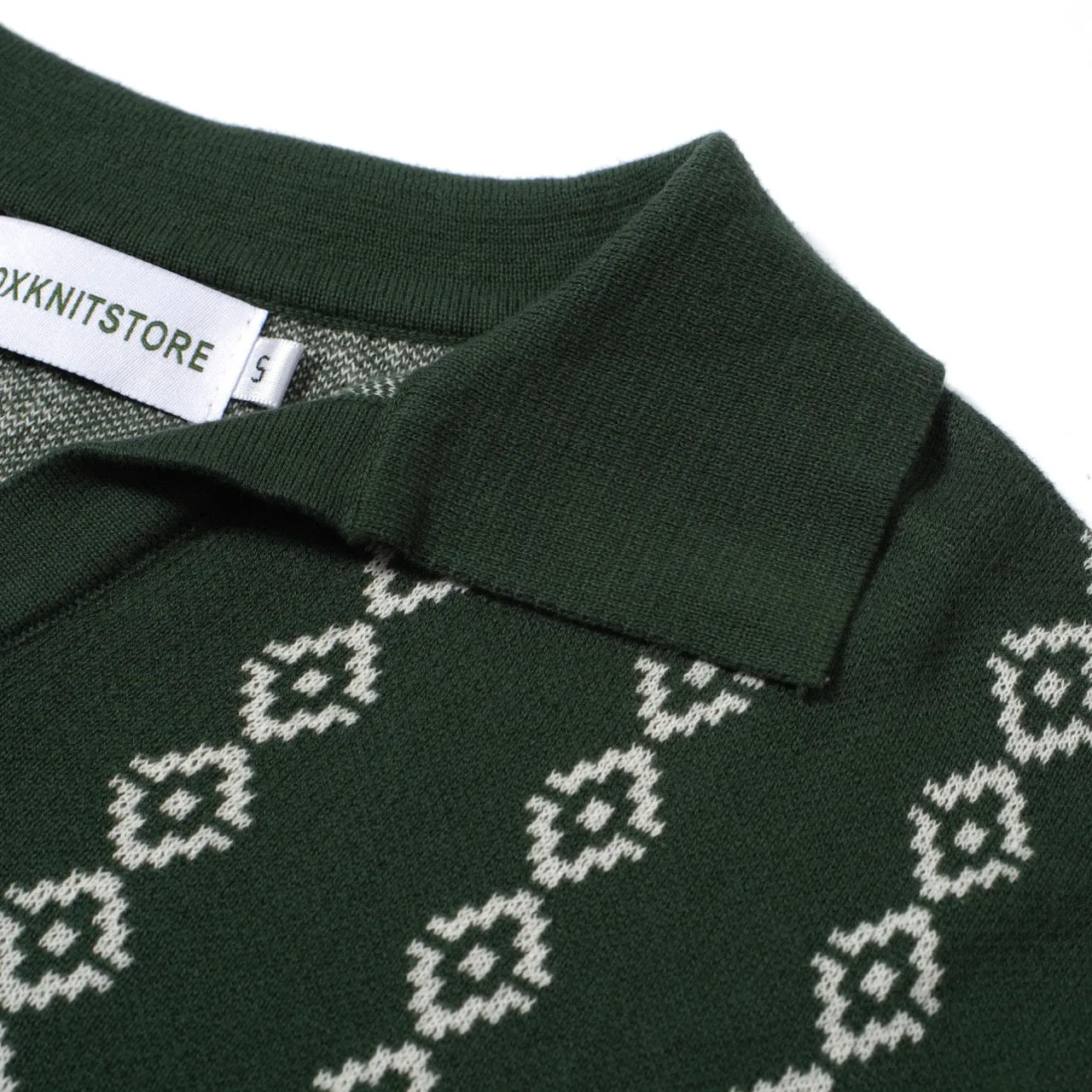 Men's Dark Green Knit Polo Shirts
