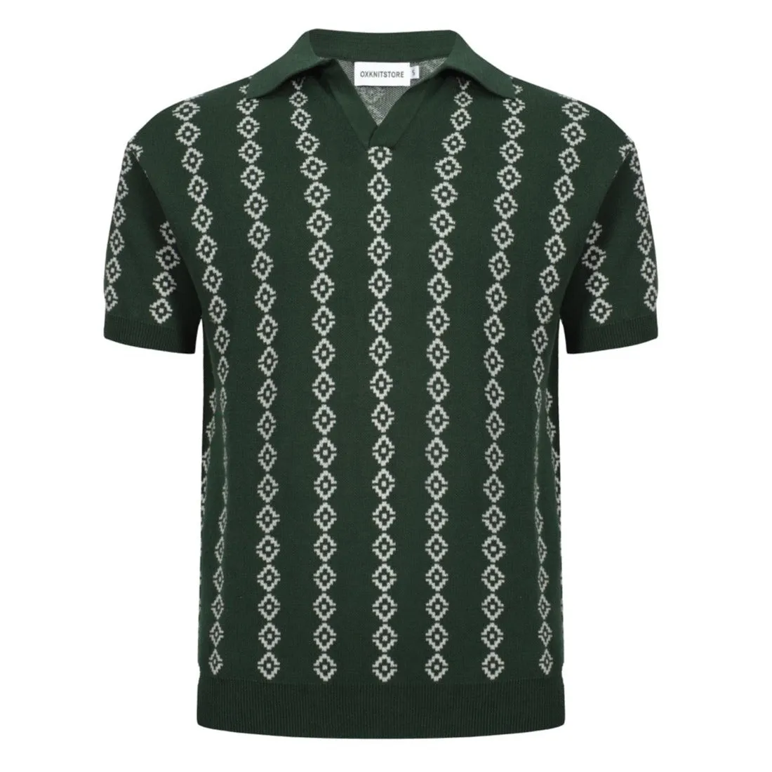 Men's Dark Green Knit Polo Shirts
