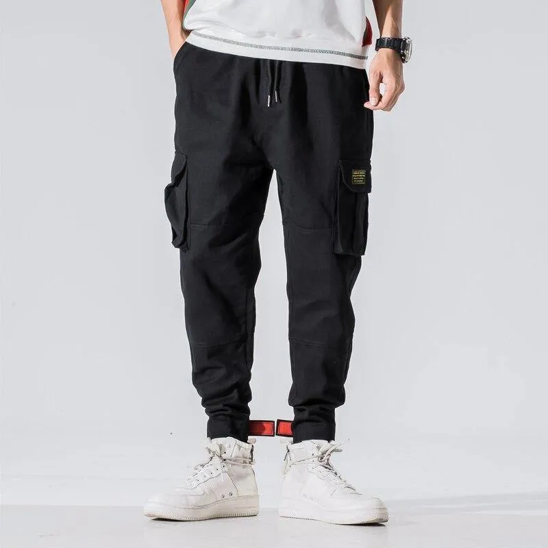 Men's Harem Cargo Pants W/ Elastic Waist